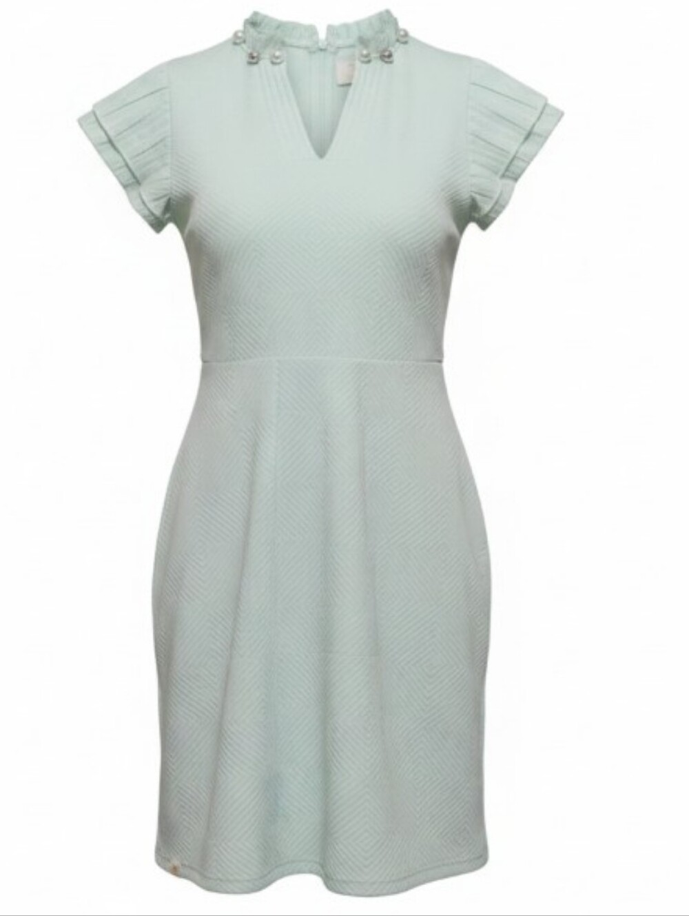 Simply Southern Mint Green Shift Dress with Pearl and Rhinestone Trim